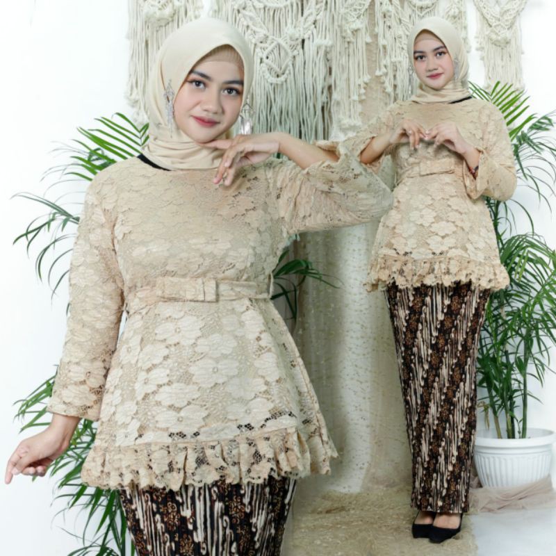 ADE&gt; SET KEBAYA KEJORA / BAJU KEBAYA BRUKAT MODERN / KEBAYA WISUDA MODERN - OUTFIT KEBAYA PESTA CTK