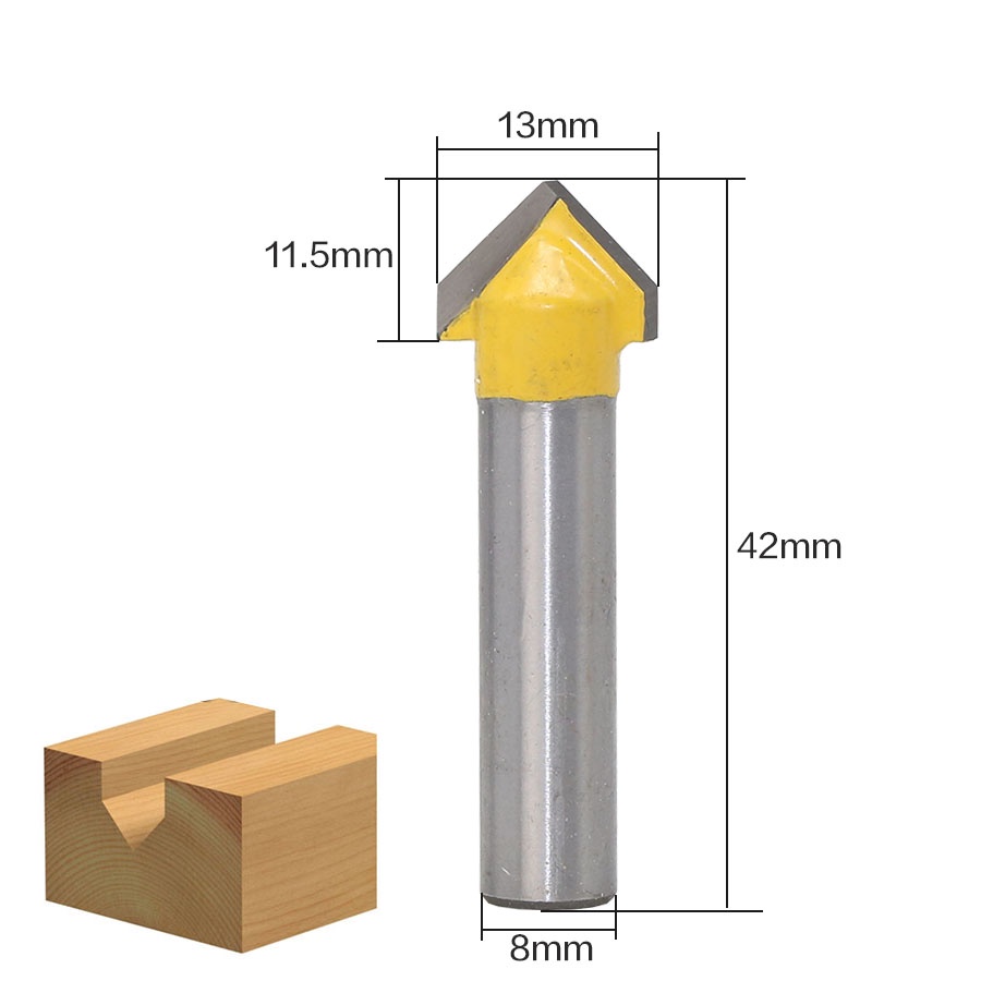 TD-DFA RCT Mata Bor Drill Bit Mitter Router Bit Milling Tool 8mm 12PCS TCA12