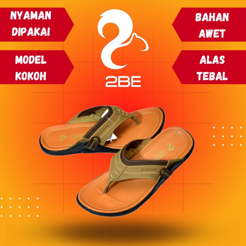 Sandal Kulit Pria 2BE 01 Original Original Sandal Jepit Kasual