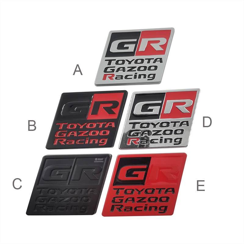 1pc Stiker Emblem Logo GR Toyota Gazoo Racing Bahan Metal Untuk Bagasi Belakang Mobil GR