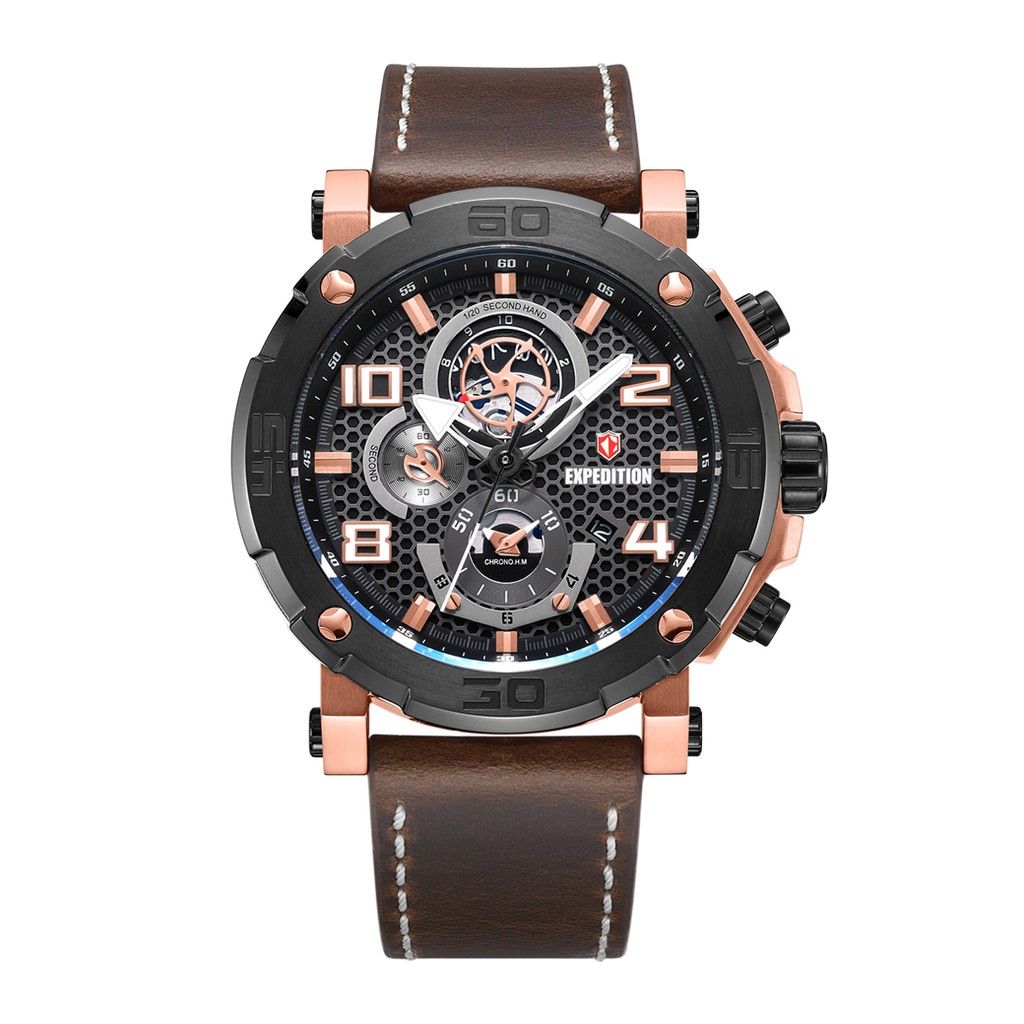Expedition E6769 Rosegold Black, Jam Tangan Pria, Original