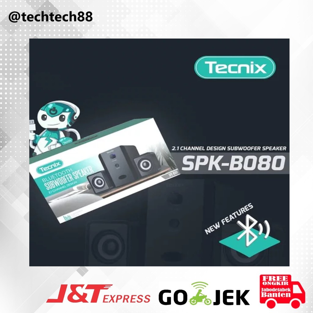 [COD] TECNIX SPEAKER-  B080- SPEAKER TERBAIK- SPEAKER BLUETOOTH - SPEAKER COMPUTER 2.1