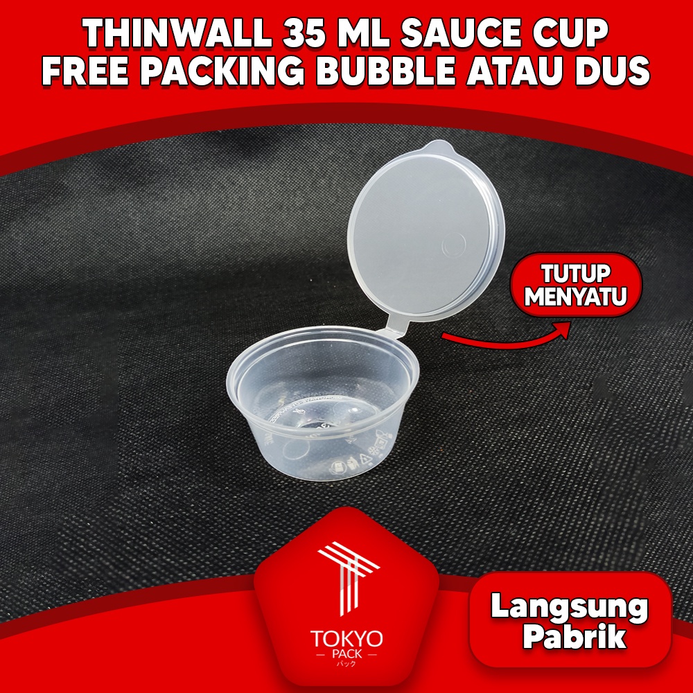 Thinwall Sauce cup 35 ml - ANTI PECAH - Kotak makan isi 50 pcs Murah