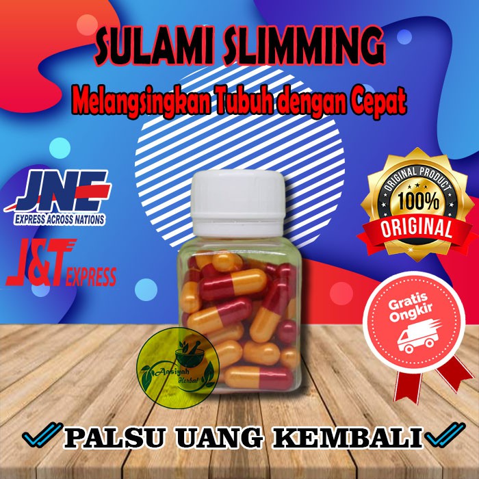 sulami slimming susut lemak alami pelangsing original botol polos asli herbal