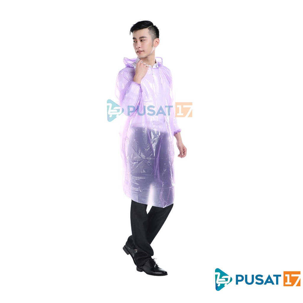 JAS HUJAN PLASTIK SEKALI PAKAI / JAS HUJAN PONCHO DISPOSABLE EMERGENCY RAINCOAT