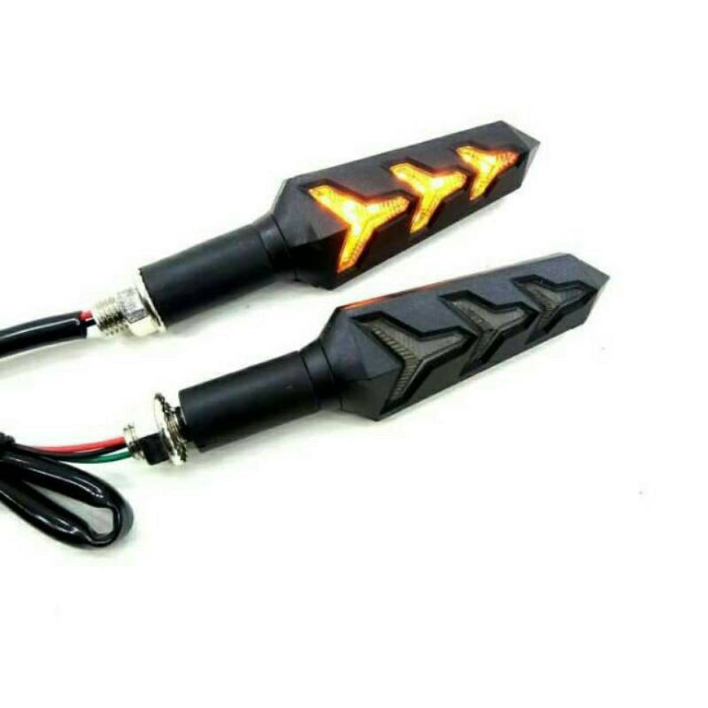 Lampu sein sen variasi model led runing pesawat jet universal motor klx crf  vixion cb tiger rx king