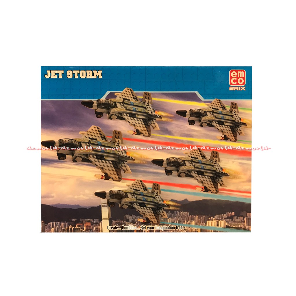 Emco Jet Storm 8819 Mainan Brix Mainan Blok Mainan Puzzle Bentuk Pesawat Jet Tempur