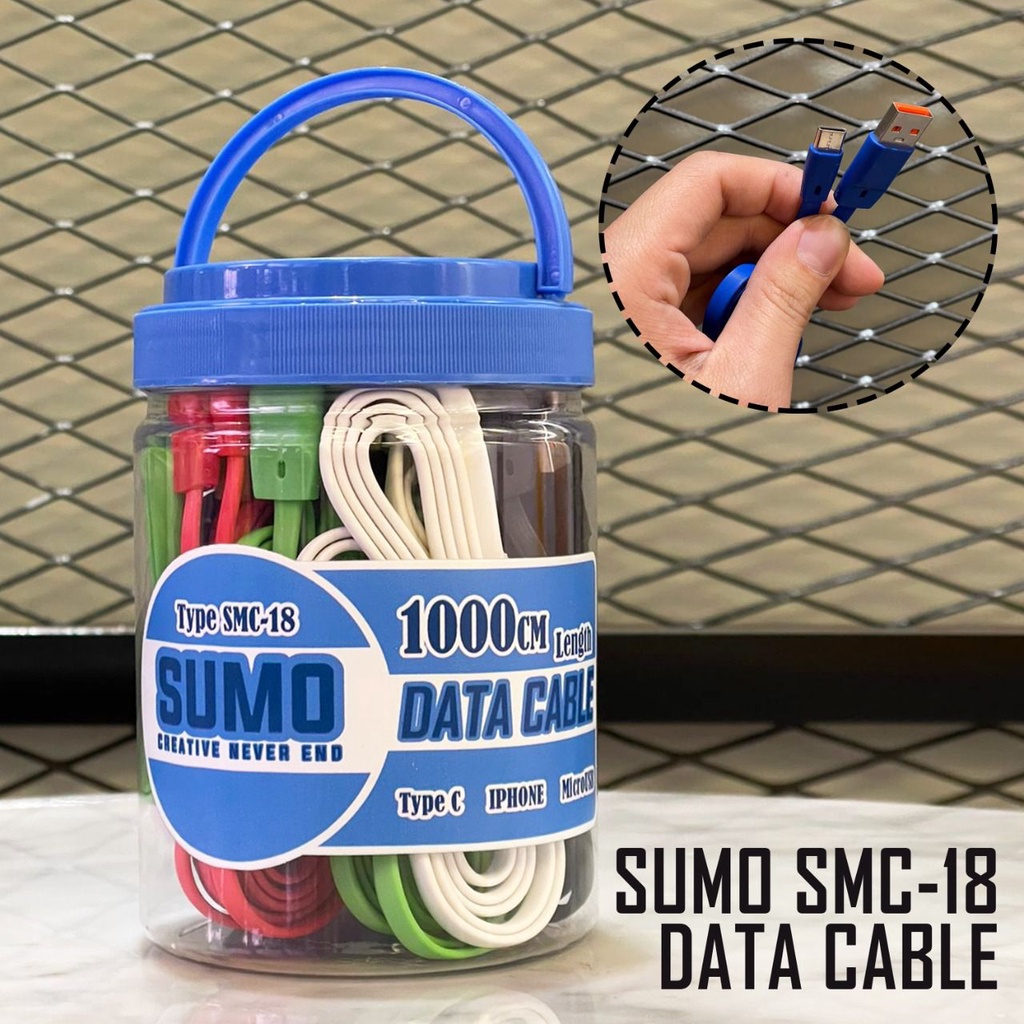 KABEL DATA GEPENG USB MICRO  USB TYPE C  KABEL DATA SUMO SCM 18 USB MICRO  WARNA WARNI MURAH