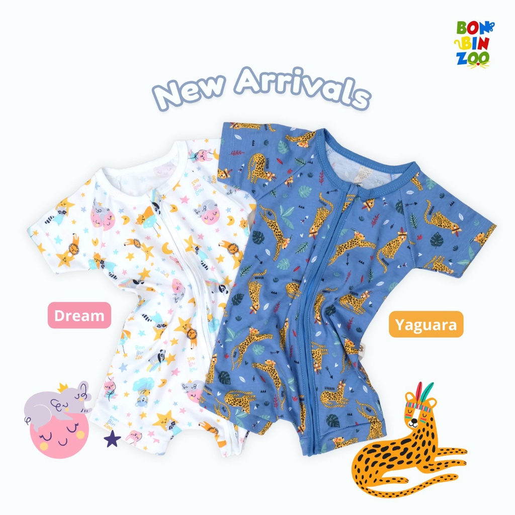 Romper Nature Series  0 - 12M Bonbinzoo Jumper Bayi Segiempat Baju Kodok Bayi CBKS