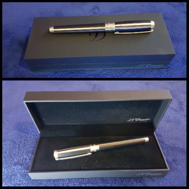 

St. Dupont Line D Matt Black Chinese Lacquer n Brushed Palladium Roller Pen