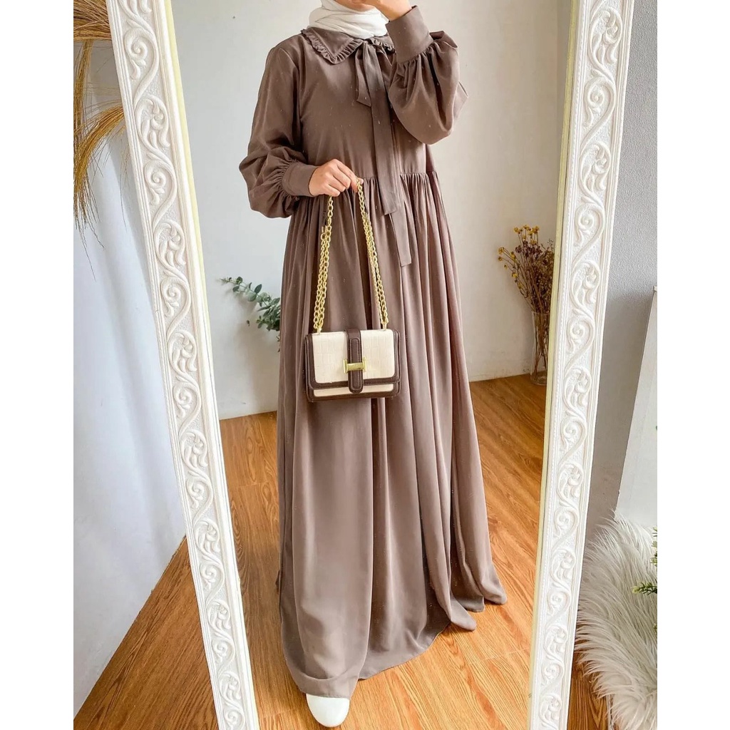 NIQABIS Gamis Wanita Kinara Dress Maxy 059 Bahan Ceruty Gamis Cewek Murah Gamis Lebaran Fashion Korea