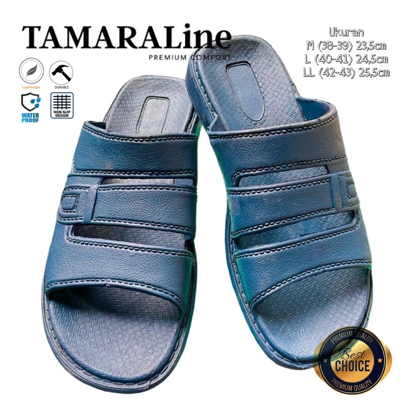 Sandal Selop Slide Slip on Karet Pria Dewasa / Remaja - TAMARALINE 86 / Bahan Premium Lentur Empuk Ringan Kuat Anti Slip Anti Air / Model Sandal Sporty Santai Rumah Hotel Outdoor Kamar Mandi Murah Original