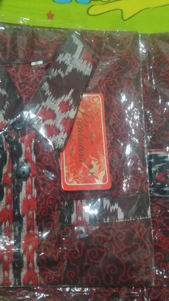 Couple Ayah Anak Batik Pria Lengan Pendek || Mega Mendung Merah