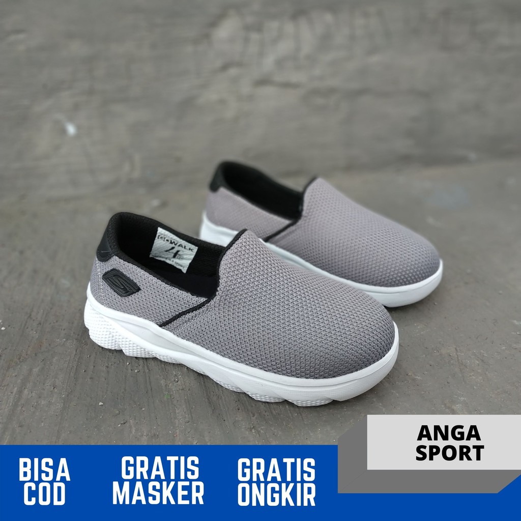 SEPATU ANAK SLIP ON SKECHERS GO WALK SEPATU SLOP KIDS LAKI LAKI PEREMPUAN ABU MADE IN VIETNAM