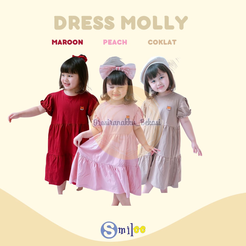 Dress Anak Smilee Molly Mix Warna Size 1-5Th