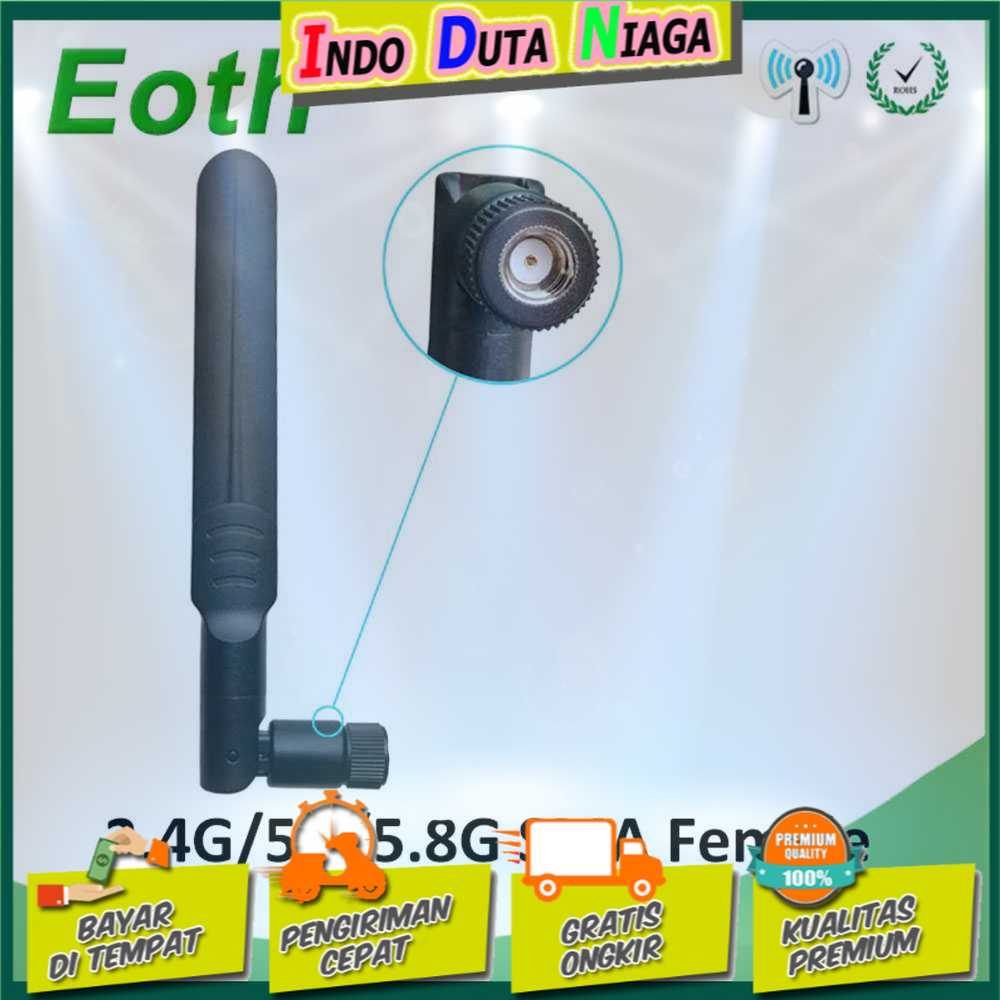 IDN TECH - EOTH Antena Router WiFi Amplifier 2.4GHz 5GHz 8dbi RP-SMA