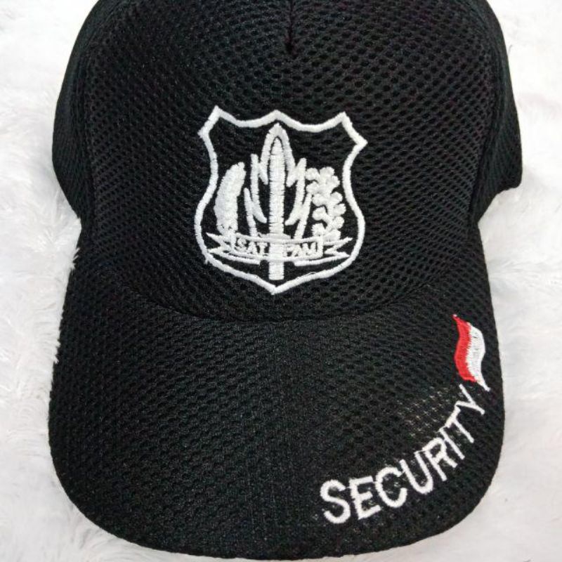 Topi Security satpam jaring doublemess polos linmas