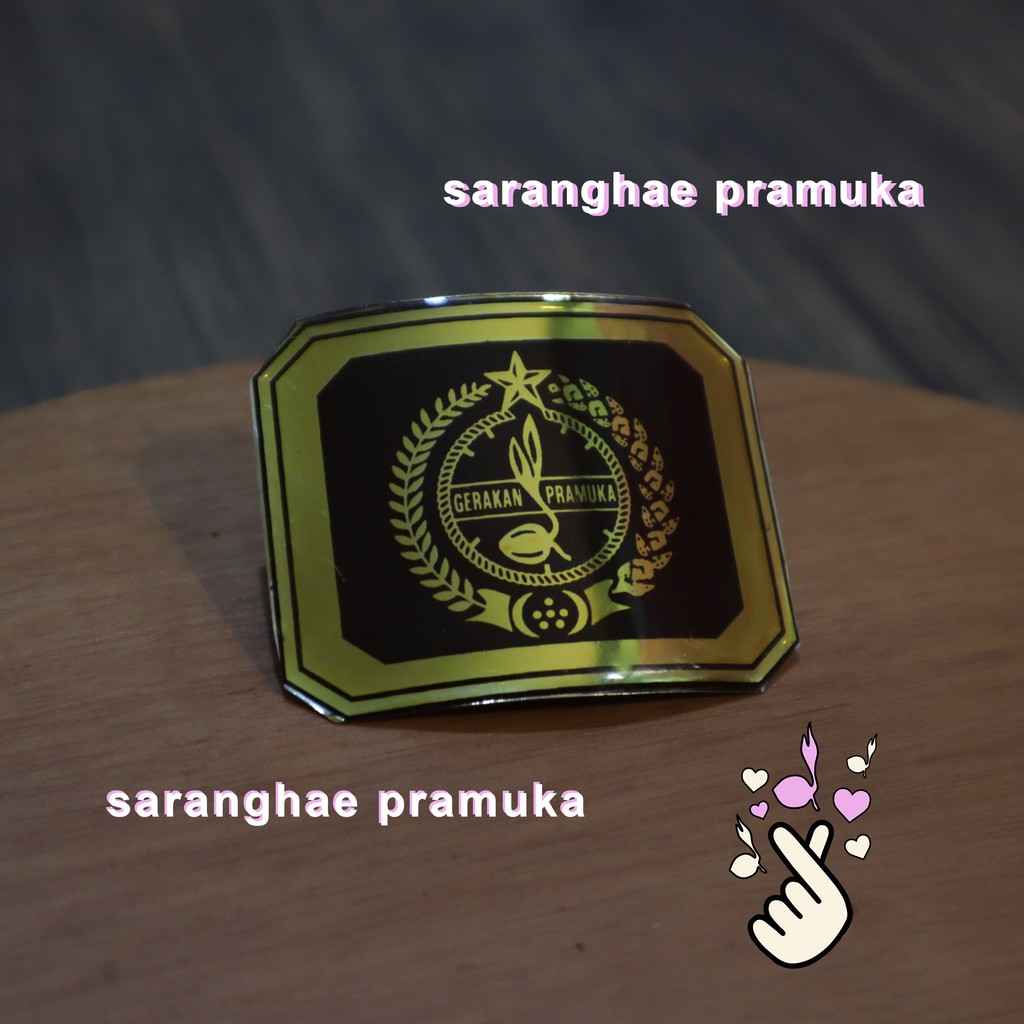 Tanda Topi Emblem Putra Baret Pramuka Tatop Resin Fiber Penggalang Penegak Pandega