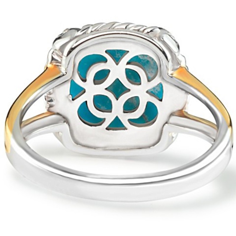 Cincin Berlian Turquoise Gaya Bohemian Untuk Wanita