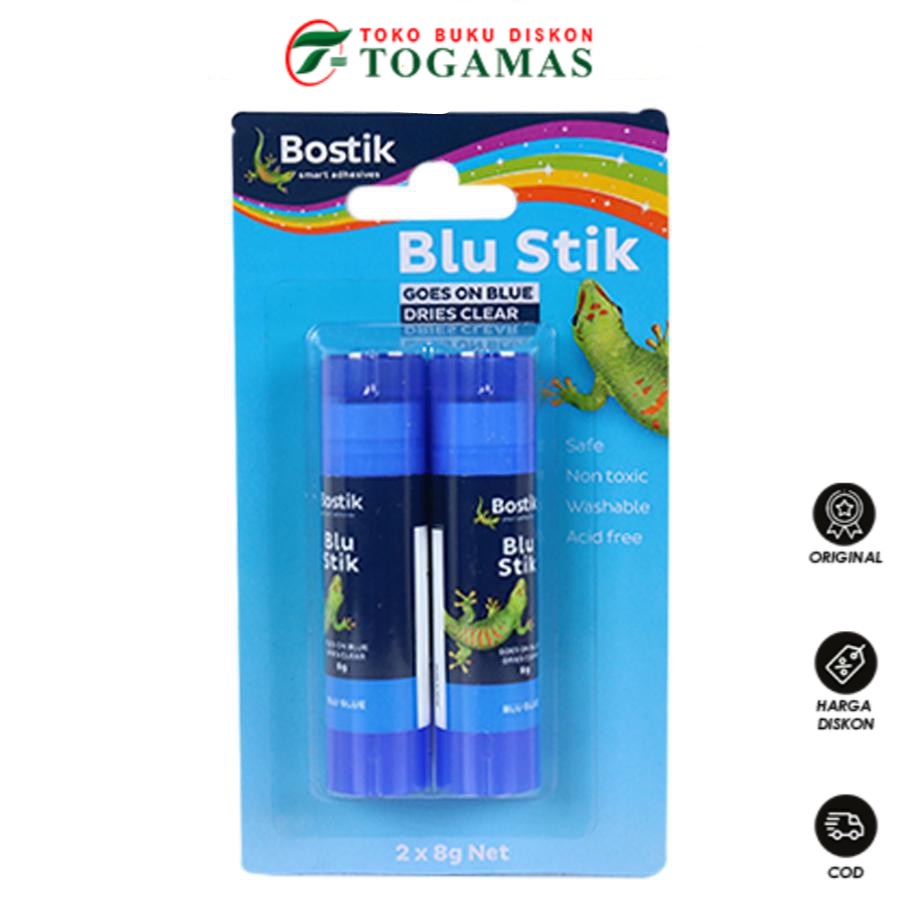 

READY !! LEM BLU STIK 8G BLISTER ISI 2 BOSTIK
