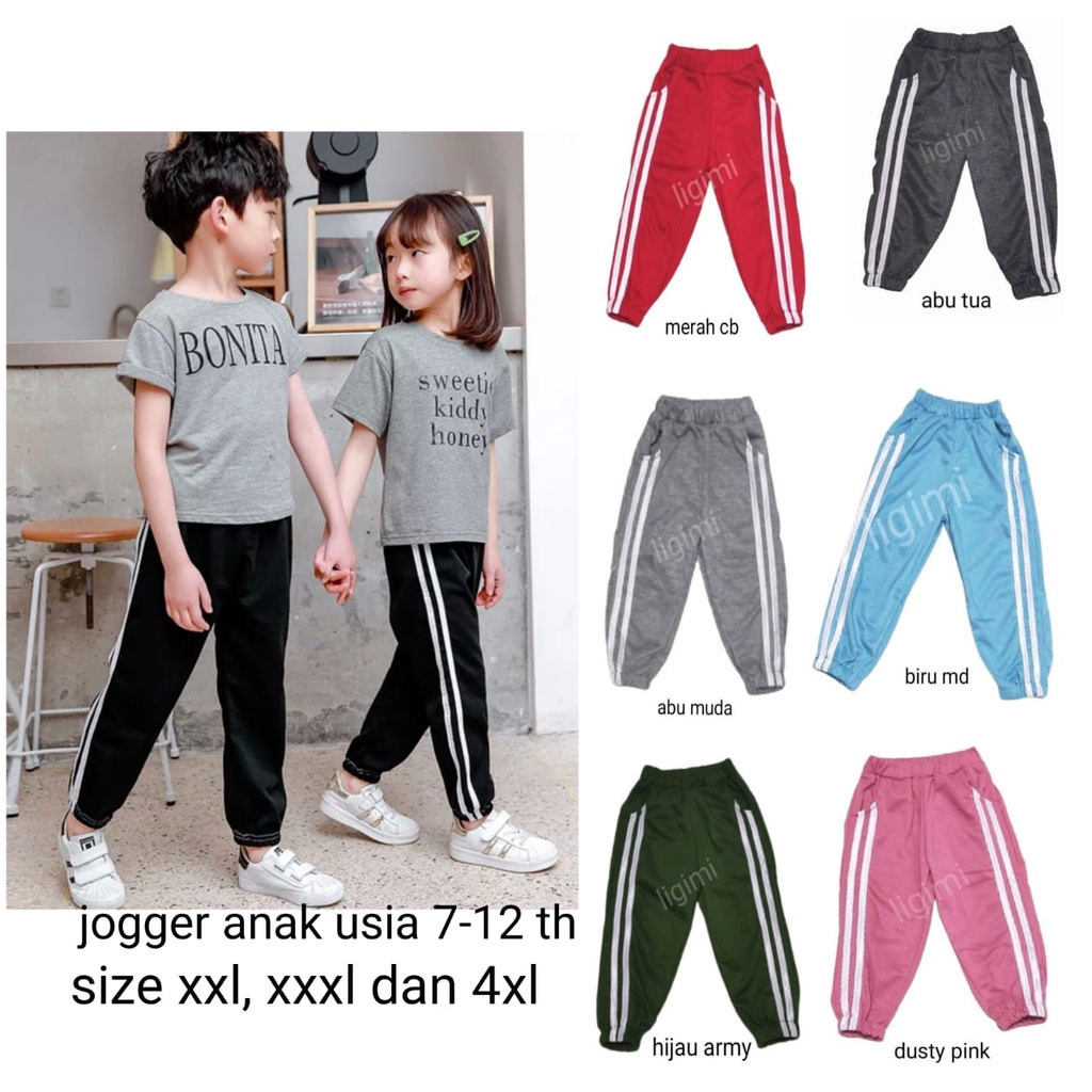 Celana Jogger anak / Training anak Part#1 usia 2-12 tahun