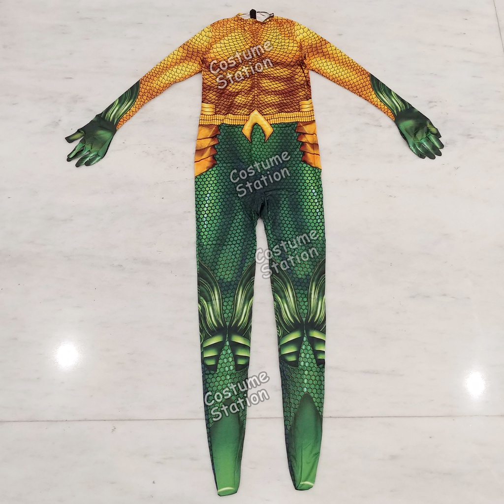 Kostum Aquaman / Costume Superhero Justice League pria dewasa