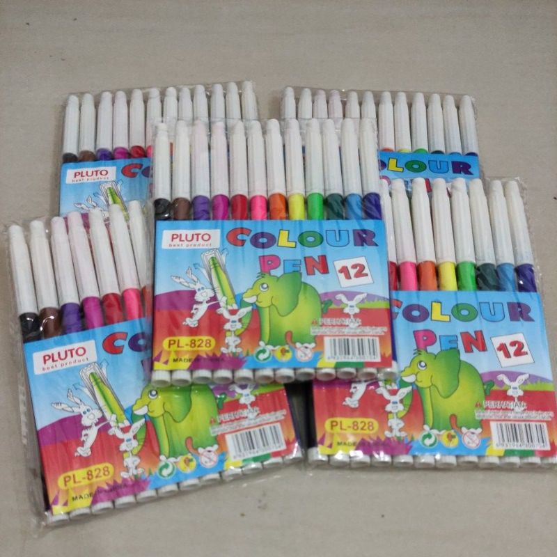 [SPIDOL SET] Spidol Colour Pen 12 Warna Murah - Spidol Gambar Anak Warna Warni - Spidol Menggambar 1 Set Isi 12 PCS