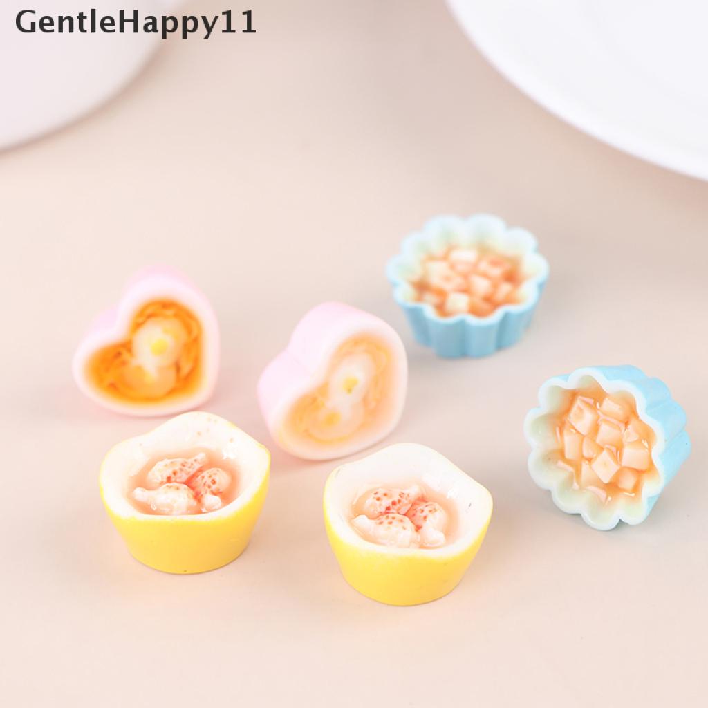 Gentlehappy 2pcs / Set Mainan Miniatur Makanan Bahan Resin Untuk Dekorasi Rumah Boneka