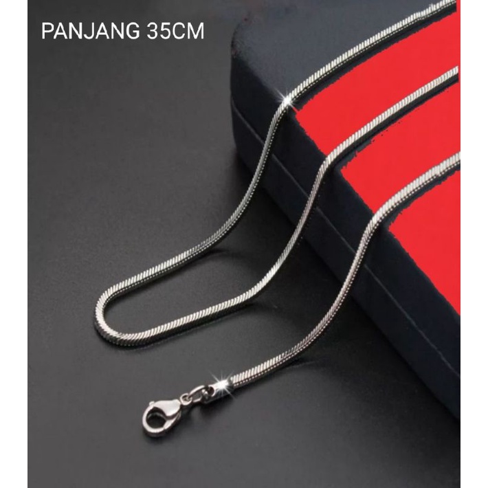 KALUNG ANAK STAINLESS STEEL MODEL KOTAK SILVER TITANIUM BAGUS MURAH BERKUALITAS