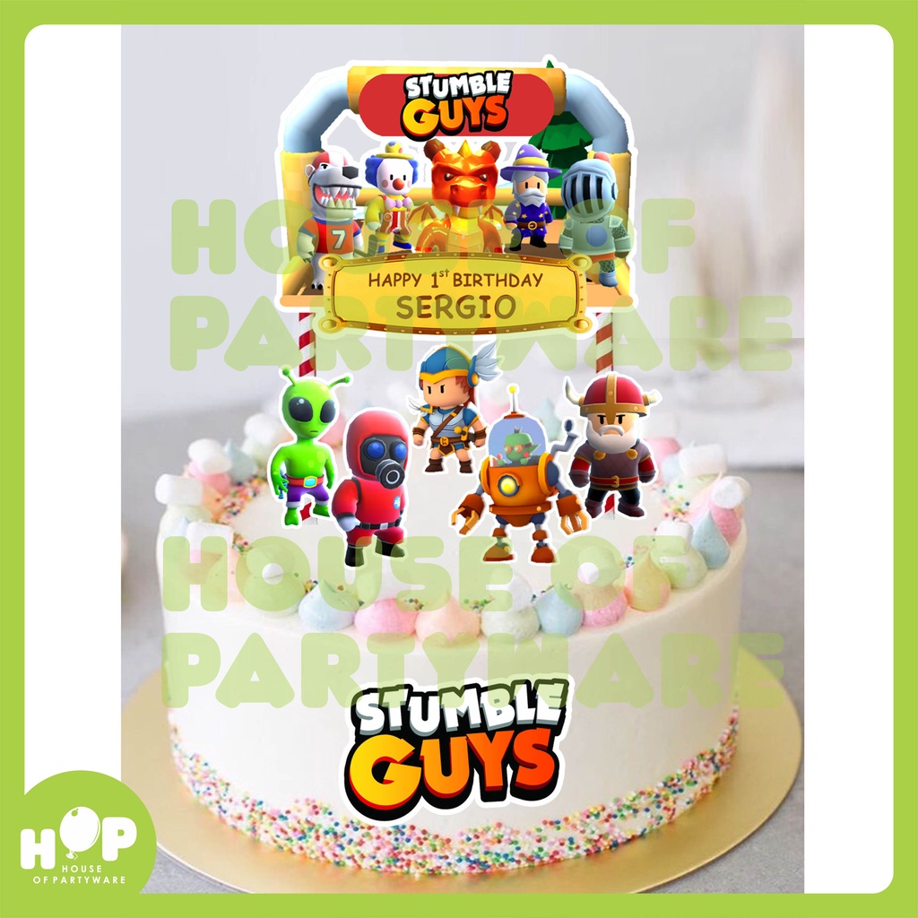 Jogo de fondant Stumble Guys Cake Topper Cake Picture Zuckerbild +