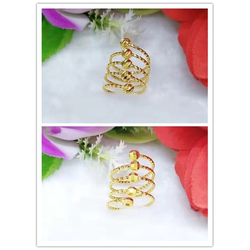 Cincin Xuping Biji Bola Lapis Emas 24k Perhiasan Fashion A,B