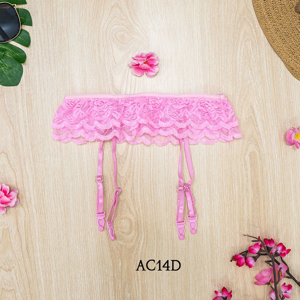 COD / GOJEK / PRIVASI AMAN ★ G-String Pink Garter Belt Pelengkap Lingerie AC14D