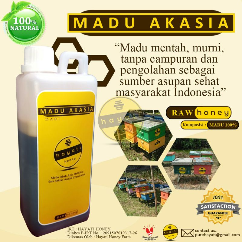 

Madu Murni Akasia Hayati Honey 1000 gram RAW Madu Murni 100%