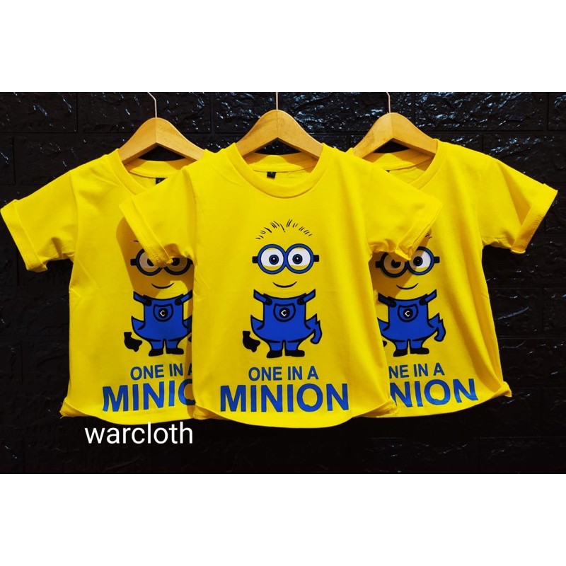 Baju Bayi Motif MINION Kuning Kualitas Bahan Distro Termurah - bahan adem - anak umur 1-8 Tahun Real Pict