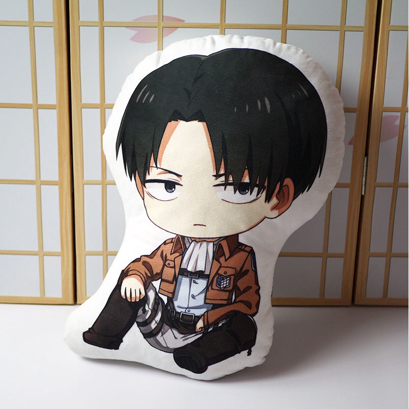 PREORDER Attack on Titan Pillow Doll Anime Levi Ackerman Short Plush Stuffed Doll Double sided Pillo