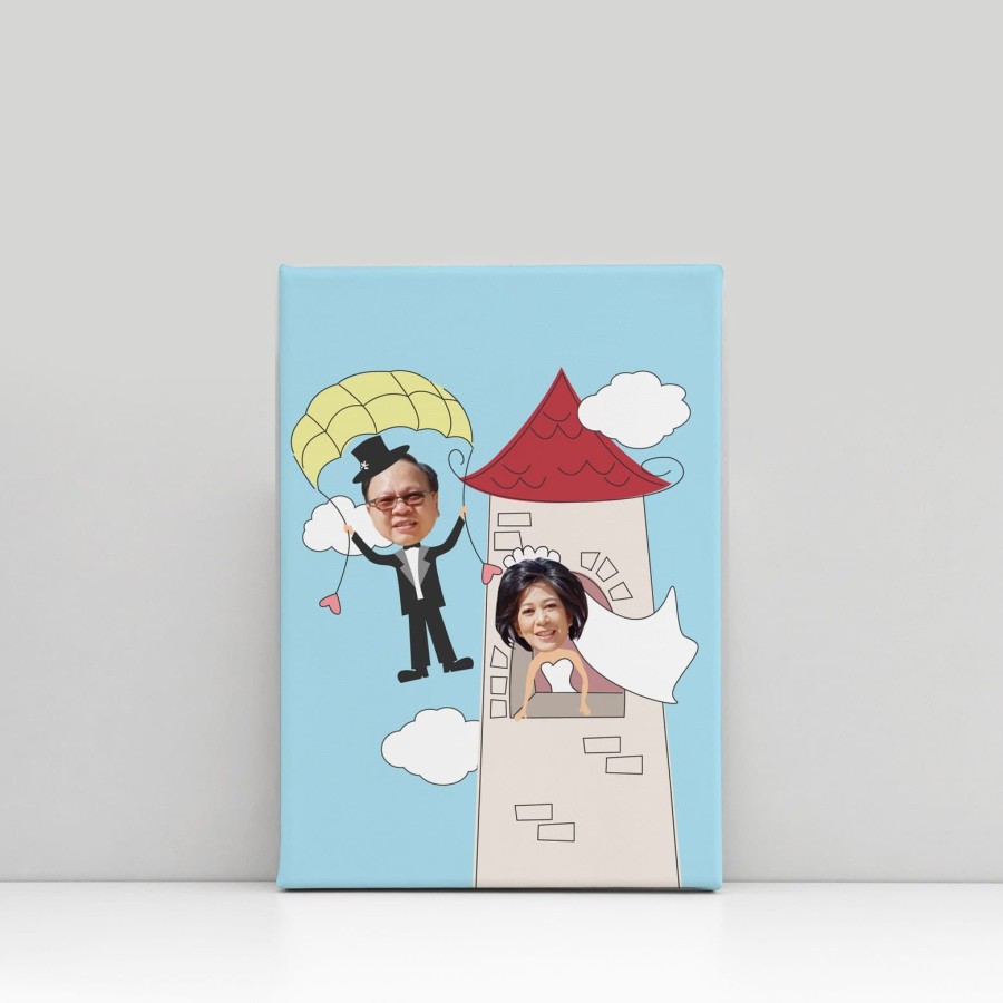 

Kanvas foto karikatur ilustrasi wajah kado pernikahan wedding hadiah valentine - kado pacar 20