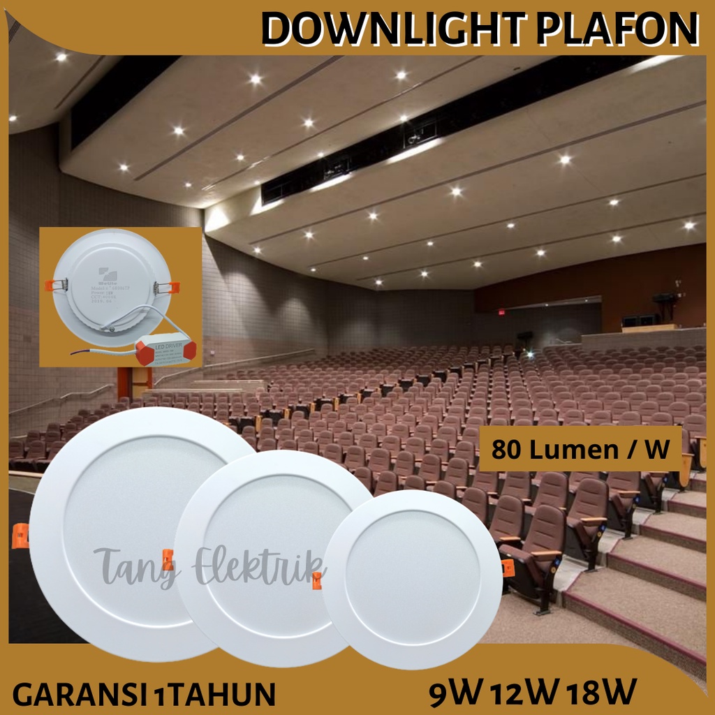 Lampu Downlight LED Plafon Inbow Ceilling Panel Light Rumah 9W 12W 18W