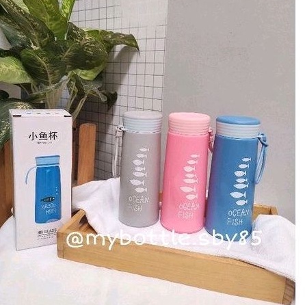 Botol ocean fish kaca,tumbler ocean fish kaca + box bawaan,botol summer daisy,botol kaktus (MINIMAL 