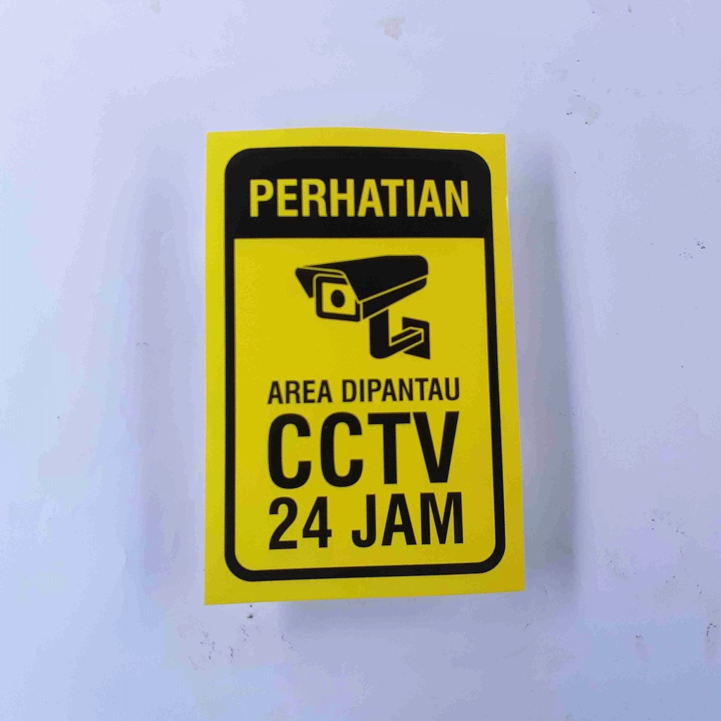 Stiker Area Dipantau CCTV, Stiker CCTV, Sticker Area ini DIpantau CCTV, Stiker LAMINATING MURAH