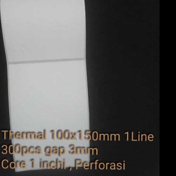 

♣ Label Bare Thermal 100x150mm 1Line 300pcs Gap 3mm core 1" perforasi ☃