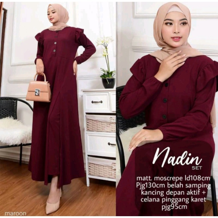 BAJU MUSLIM GAMIS NADIN SETELAN CELANA