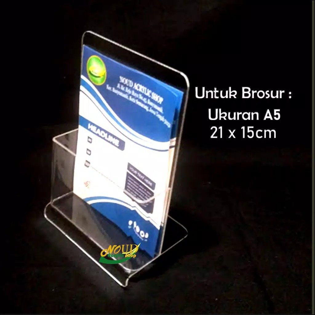 

Tempat brosur Akrilik - Acrylic standing leaflet - Ukuran A5 - Warna Clear - Berkualitas