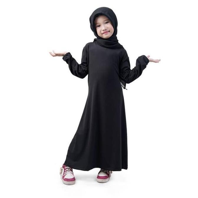 Gamis Polos Jersey / Baju Yuli / Baju Muslim Anak Cewek / Kids Fashion