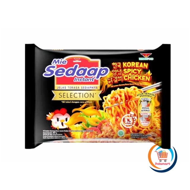 Mie Sedaap Selection Korean Spicy Chicken Goreng  87 gr (Isi 10 pcs)