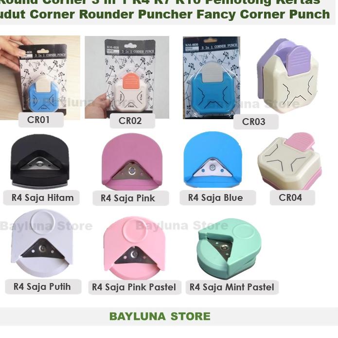 

[AJ936] Round Corner 3 in 1 R4 R7 R10 Pemotong Kertas Sudut Corner Rounder Puncher Fancy Corner Punch •↓ Laris