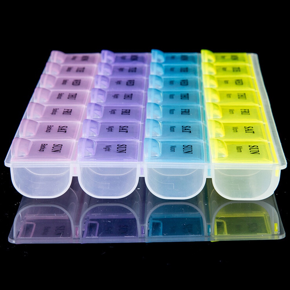 {LUCKID}Weekly 7 Days Tablet Pill Box Holder Medicine Storage Organizer Case Container