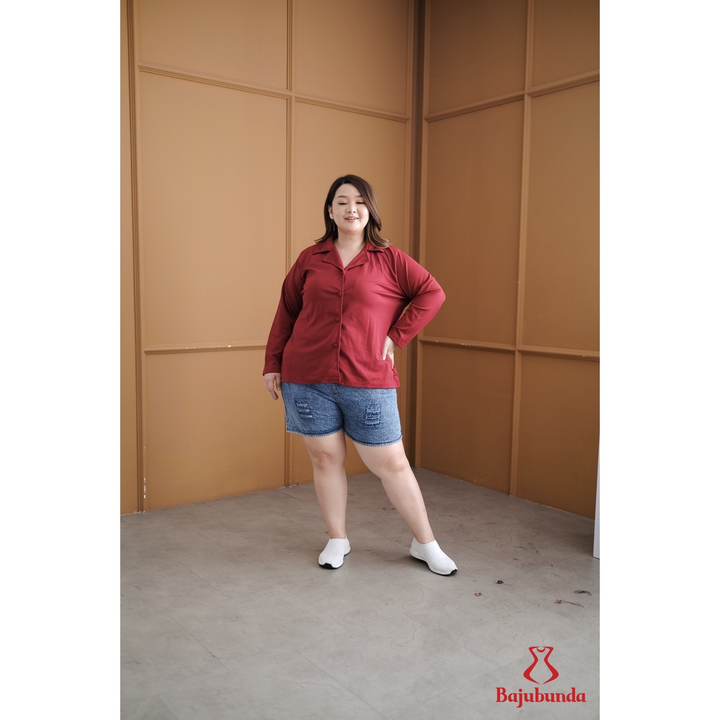 LD 130 Kemeja Oversize Wanita Jumbo Big Size VELISHA