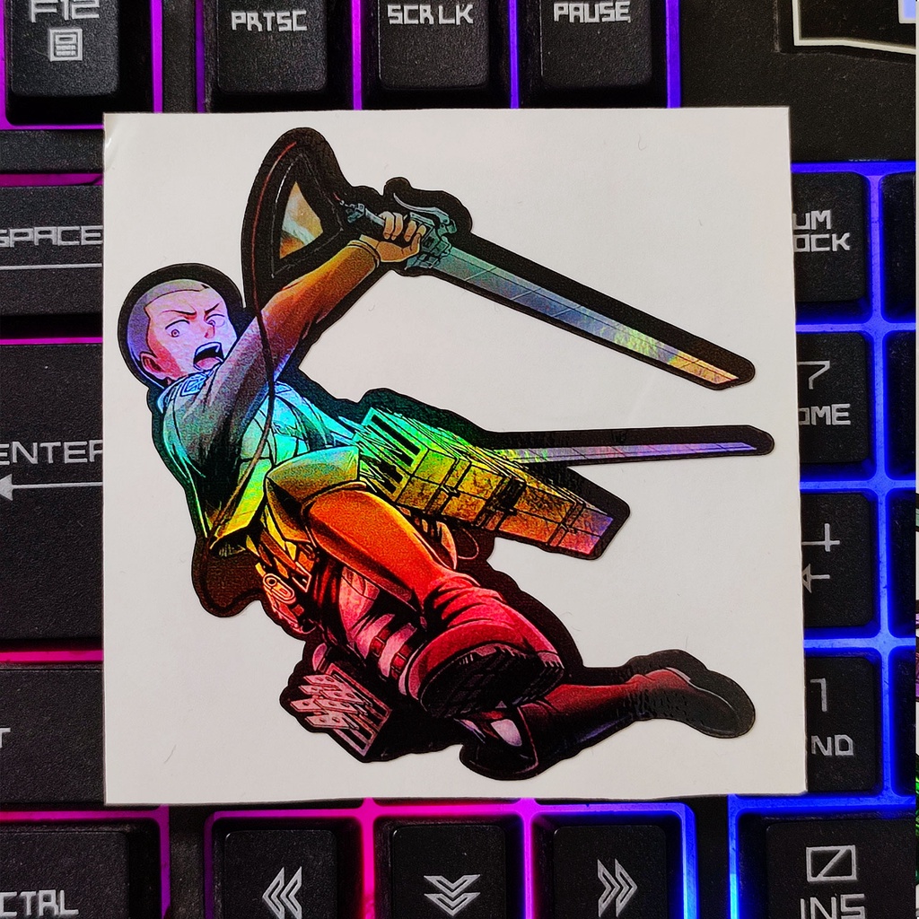 STICKER STIKER HOLOGRAM ANIME AOT CONNIE SPRINGER  - STIKER LAPTOP