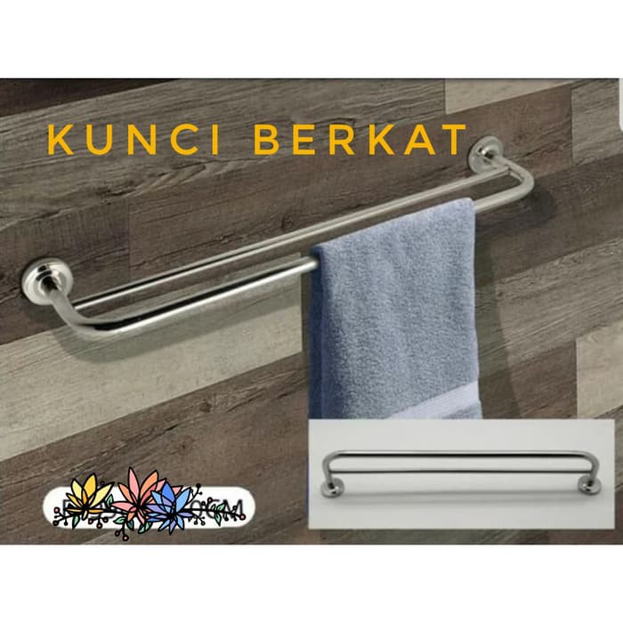 Gantungan Handuk/Towel Bar/2 Baris/Stainless/Gantungan Kamar Mandi/New