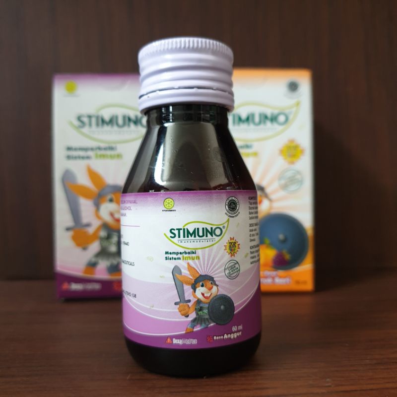 (EXP Juli 2024) BUY 1 GET 1 Stimuno Syrup Multivitamin 100ml / 60ml Untuk Daya Tahan Tubuh Bayi Anak Rasa Original, Anggur, Jerukberi